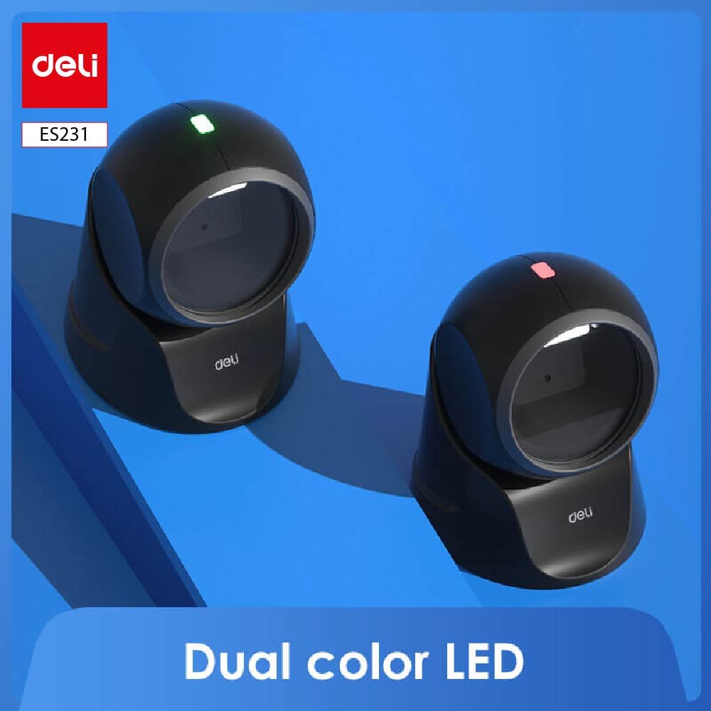 ديلي قارئ باركود ستاند ثابت بقاعدة مدمجة - سلكي - 1D&2D - أسود - ES231